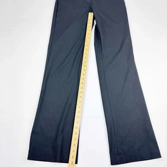New York & Company Stretch Black Pinstripe Dress Pant Size 2 Tall - Picture 13 of 16